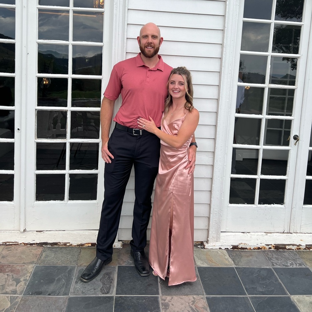 Azazie Satin Slip Dress in Dusty Rose